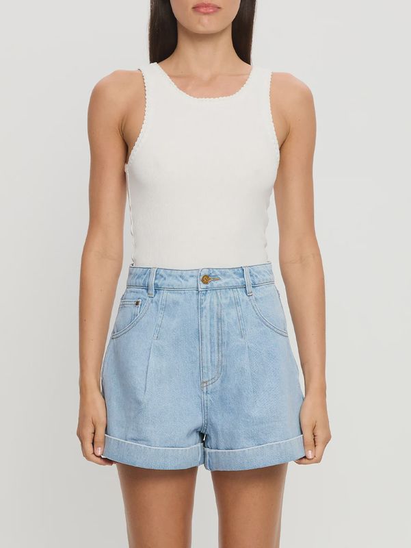 Avery Denim Short Dusty Blue