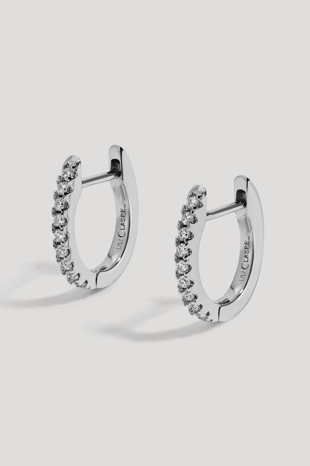 8mm White Cz Single Row Huggie, Color: silver