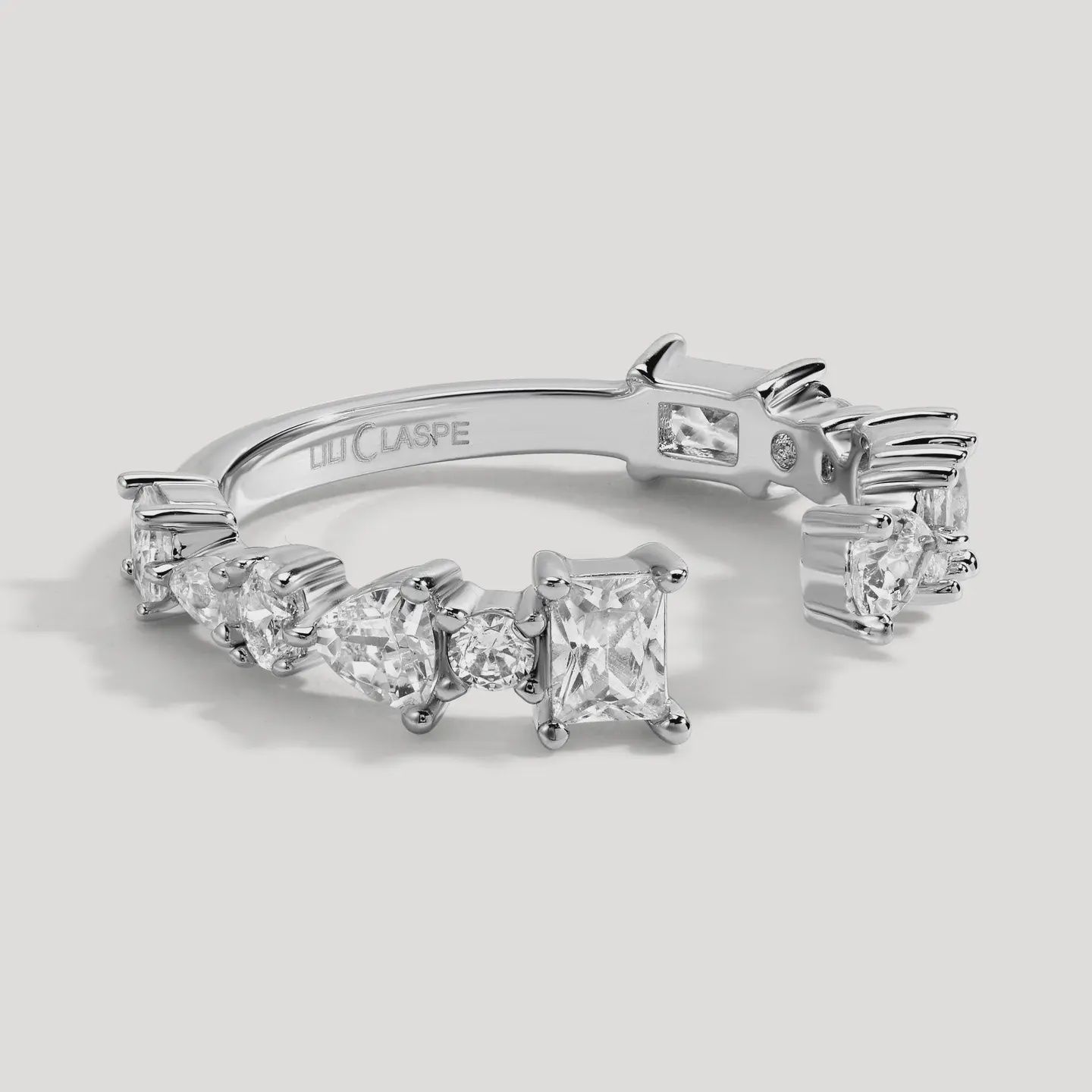 Mavis Cuff Ring, Color: silver, Size: 6