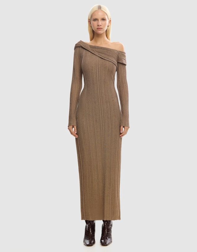 Alexis Long Sleeve Maxi Dress Bronze