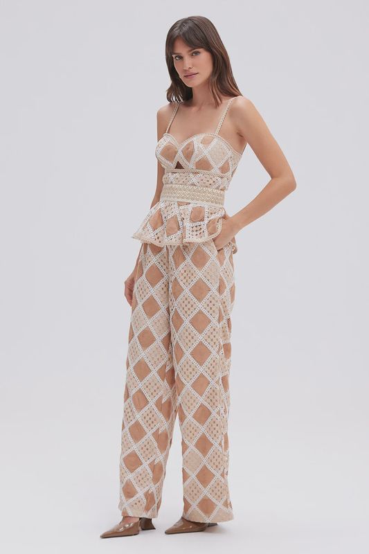 Bossa Crochet Pant Beige