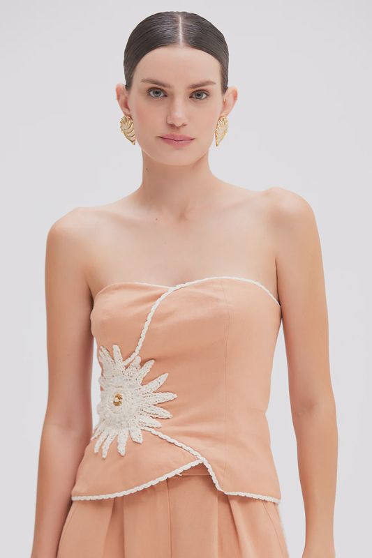 Tropic Linen Top Brown