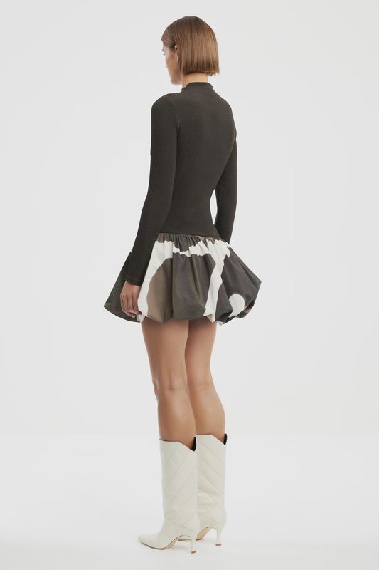 Charley Mini Dress Espresso Orchid