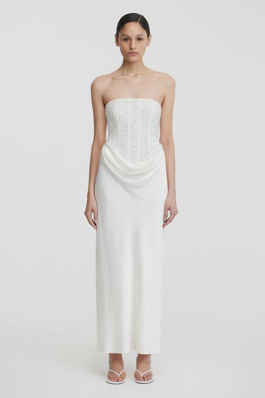 Sofiya Strapless Maxi Dress Bone