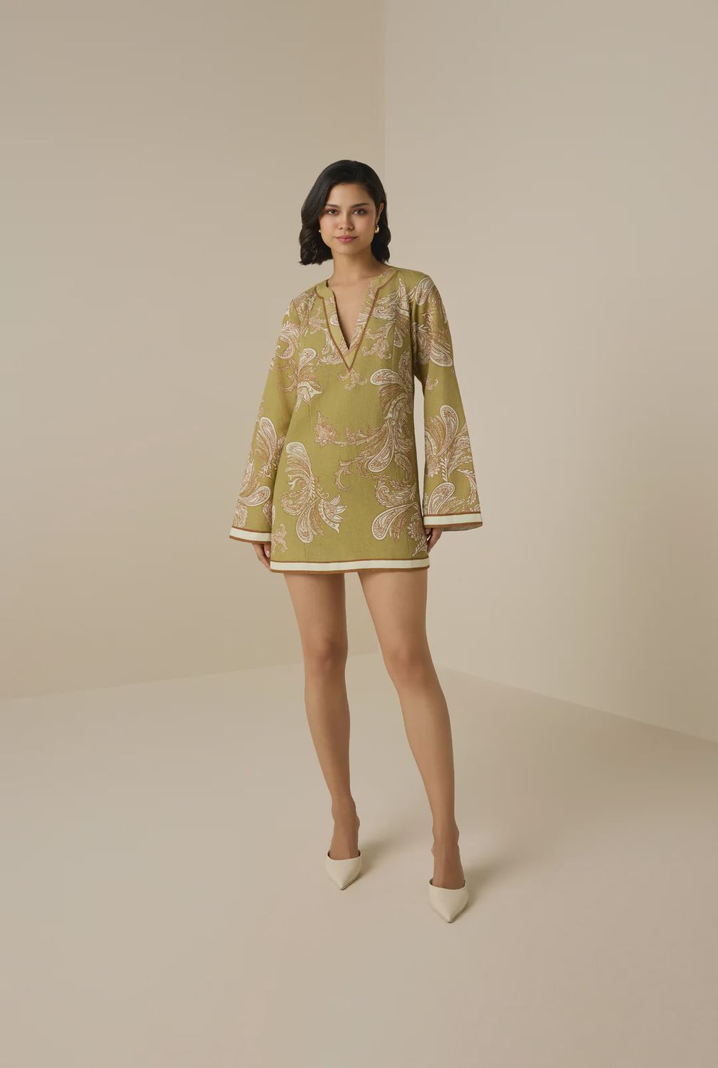 Sakhi Mini Tunic Dress Olive