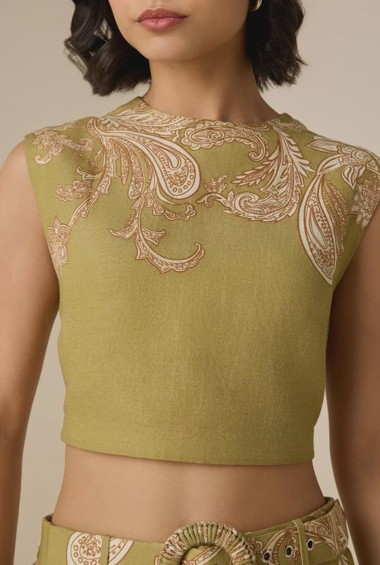 Sakhi Crop Top Olive