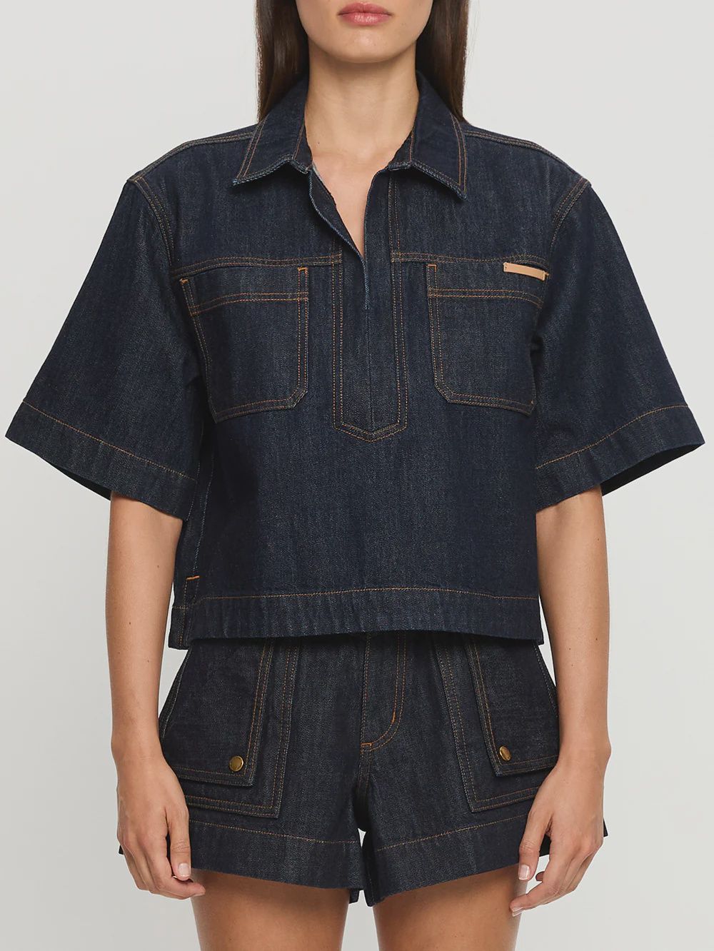 Immy Denim Top Raw, Size: L