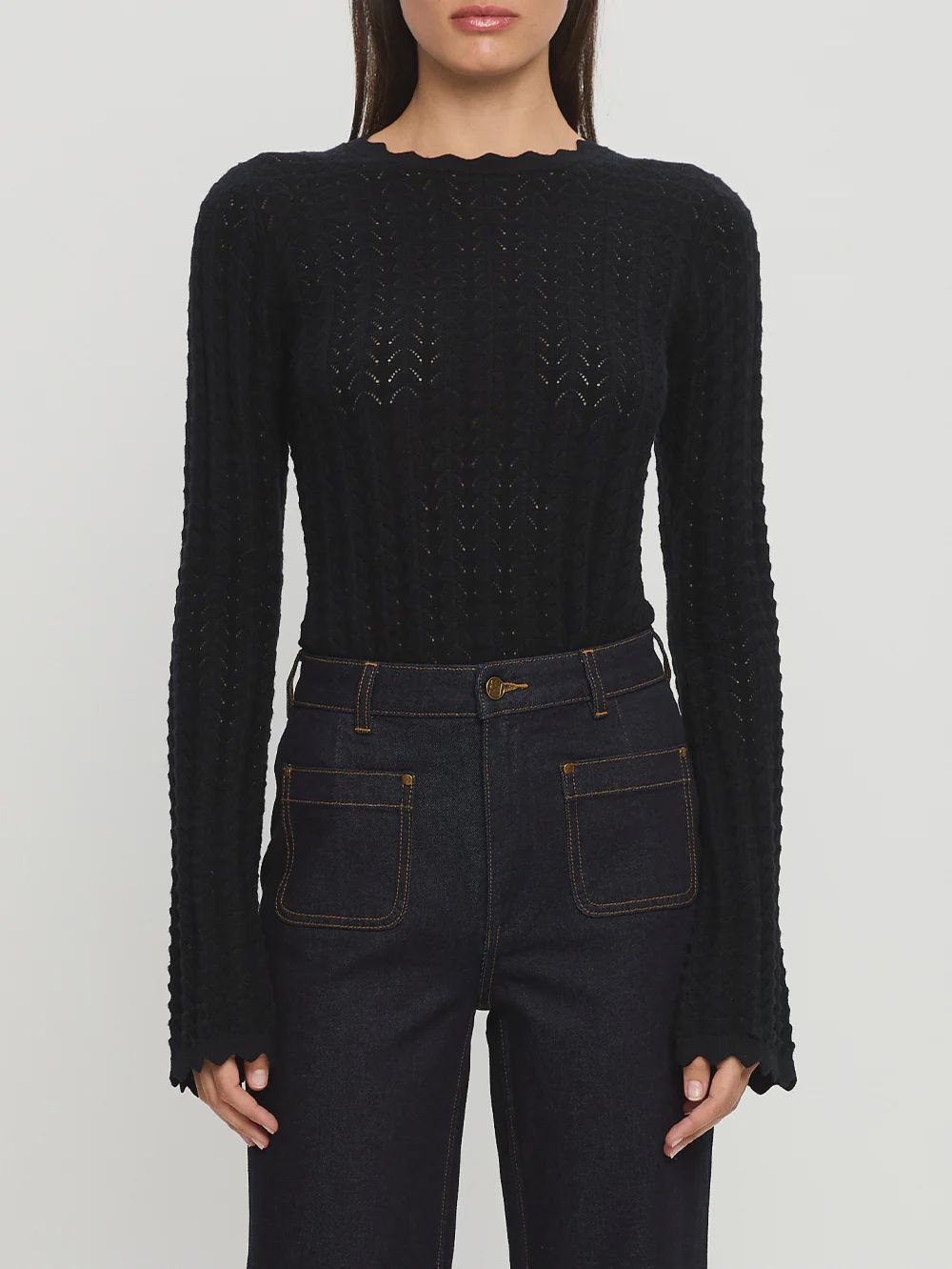 Logan Knit Top Black, Size: L