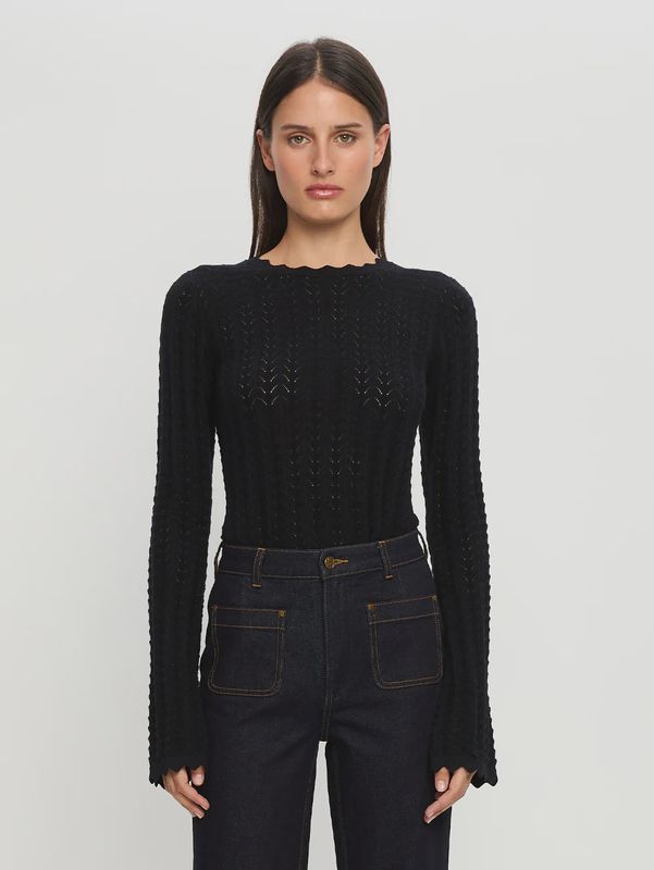 Logan Knit Top Black