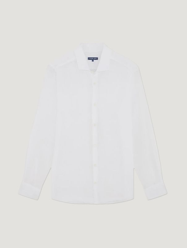 Antonio White Long Sleeve Linen Shirt