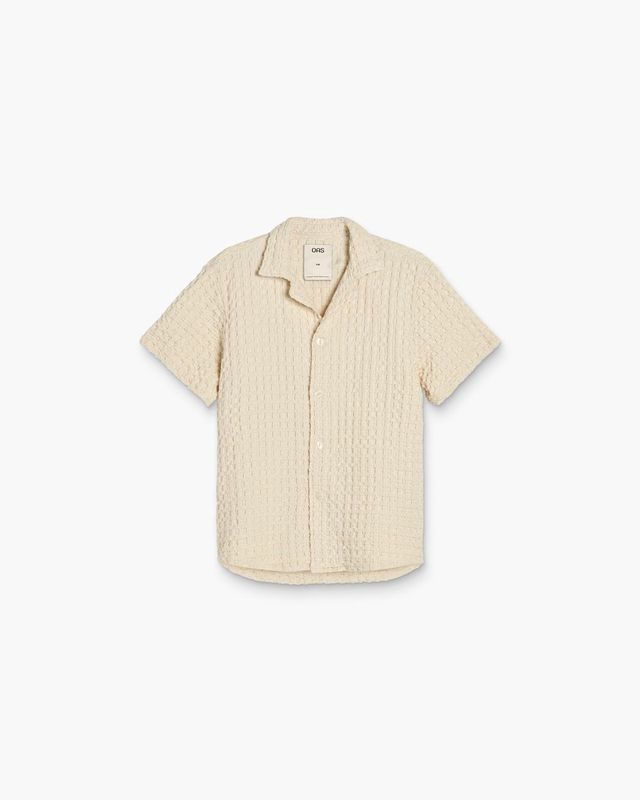 Men&#39;s Ecru Cuba Waffle Shirt