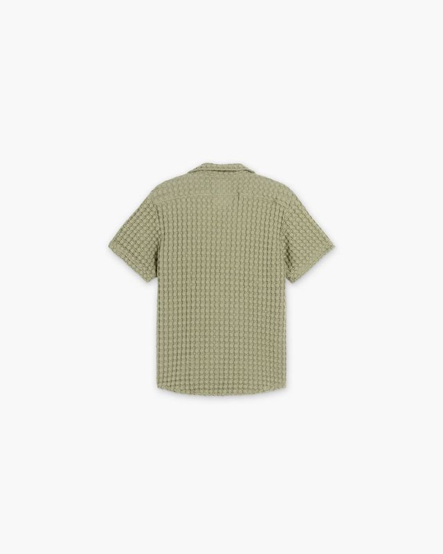 Men's Dusty Green Cuba Waffle Shirt