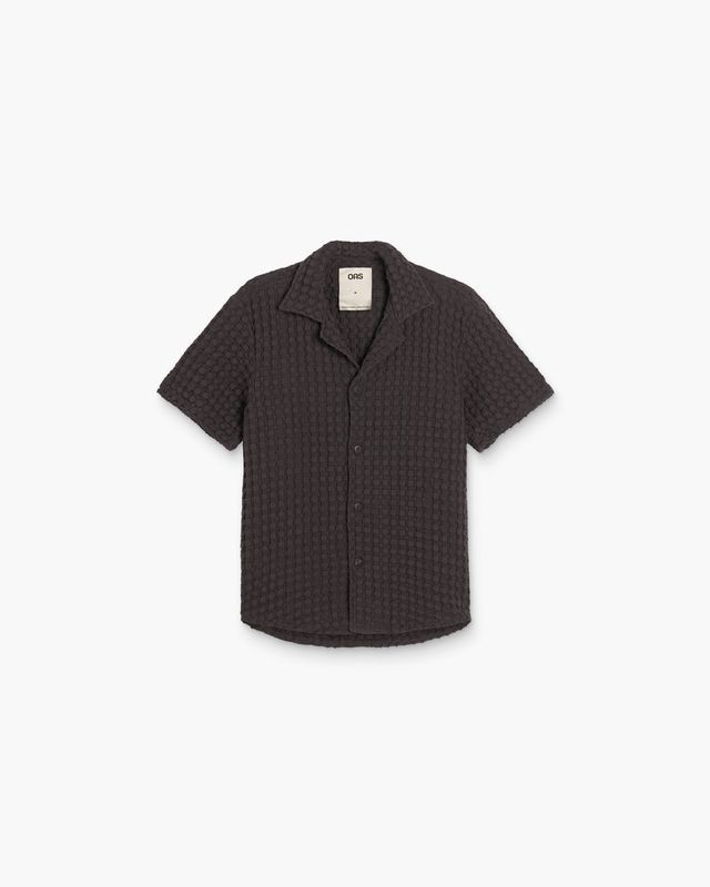 Men&#39;s Nearly Black Cuba Waffle Shirt