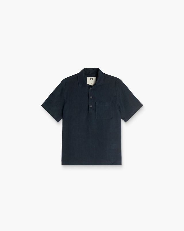 Men&#39;s Dark Navy Girona Linen Shirt