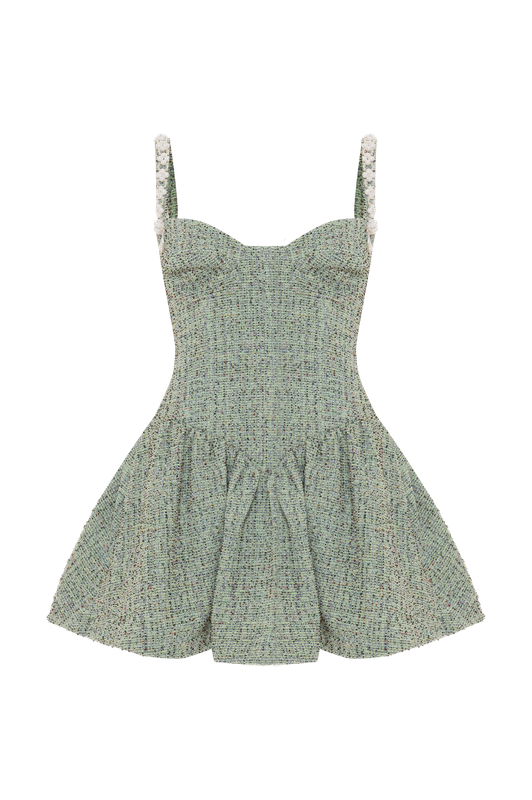 CRYSTAL TWEED MINI DRESS