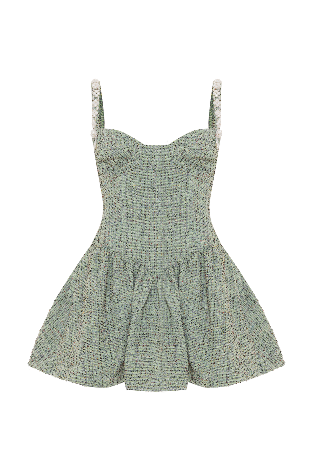 CRYSTAL TWEED MINI DRESS, Colour: GREEN, Season: F25, Size: XS