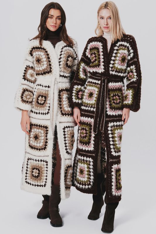 Madison Alpaca Wool Hand Knit Coat Bubble Gum