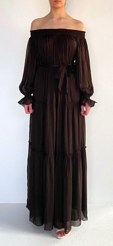 Dira Maxi Dress Dark Brown
