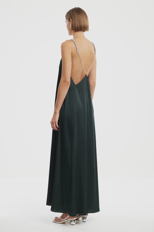 Abbey Trapeze Maxi Dress Emerald