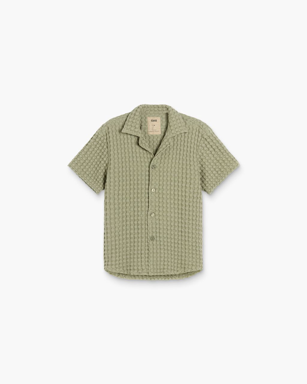 Men's Dusty Green Cuba Waffle Shirt, Size: Medium