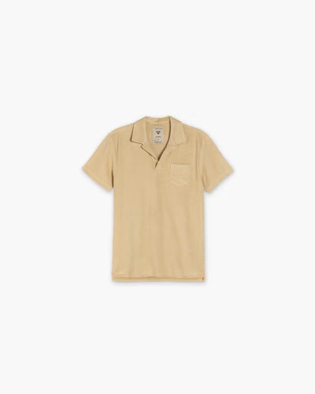 Men's Beige Polo Terry Shirt, Size: Small