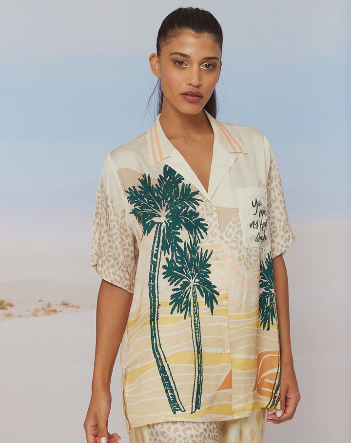Lilian Knit Collar Shirt Vacation, Size: X-Small