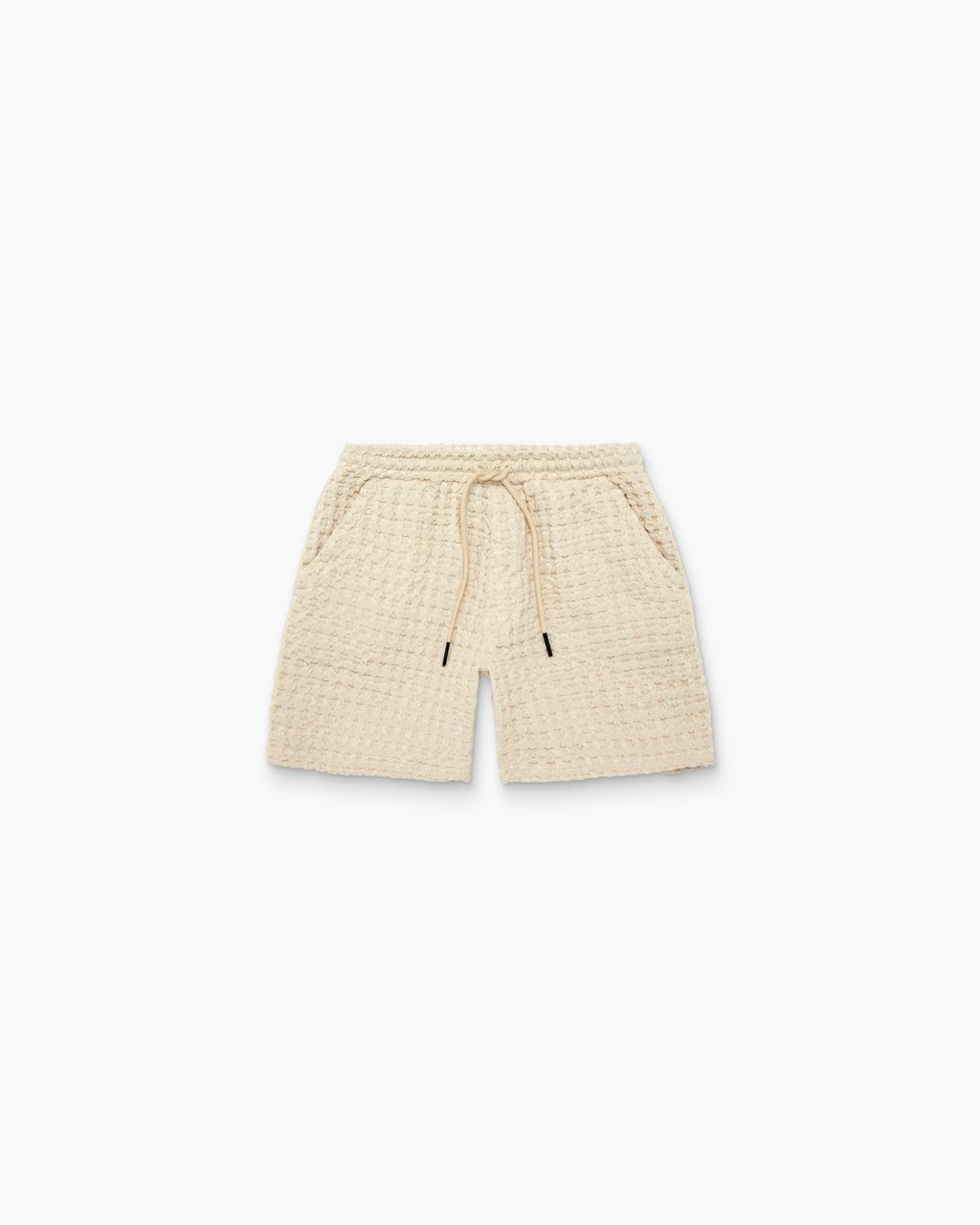 Men's Ecru Porto Waffle Shorts, Size: Small