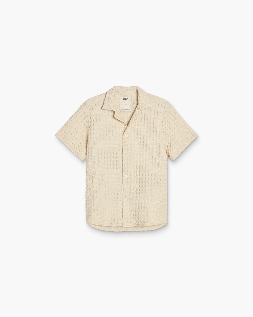 Men's Ecru Cuba Waffle Shirt, Size: Medium