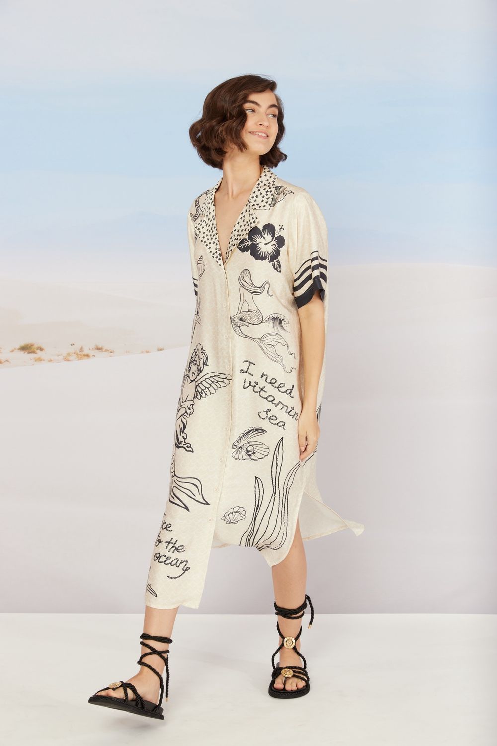 Charlotte Shirt Dress Mermaid, Size: X-Small