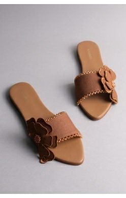 Bloom by Lun Flower Applique Slide Beads Caramel, Size: 6