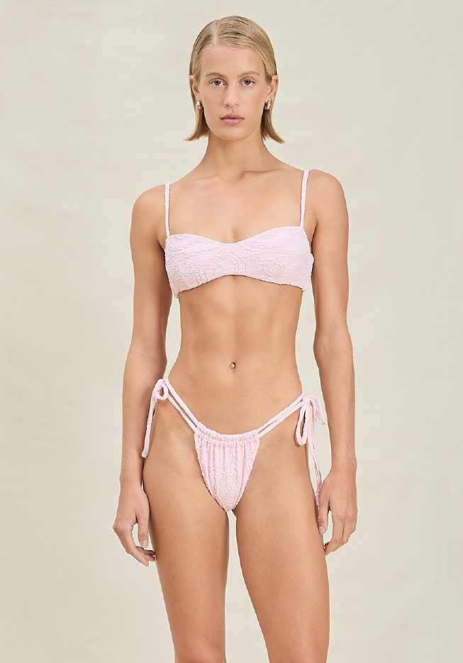 Belinda Bathing Suit Top Pink Swirl, Size: X-Small