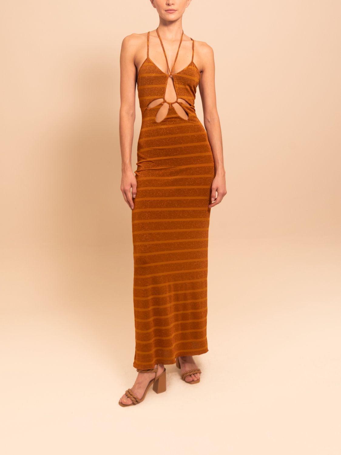 Dalia Dress Cognac, Size: X-Small