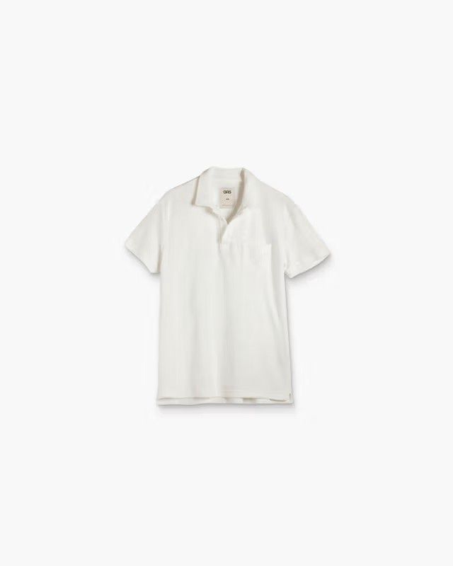 Men's Polo Terry Shirt White, Size: Small
