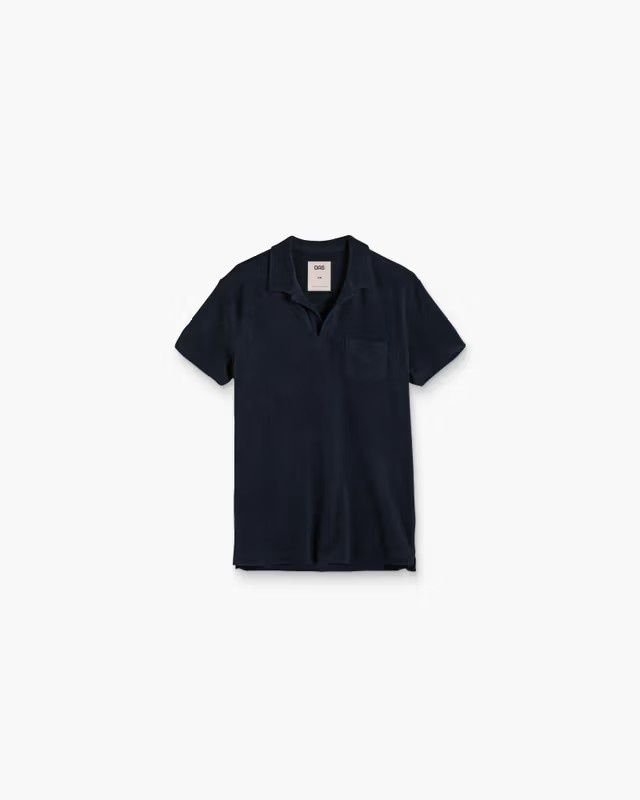 Men's Navy Polo Terry Shirt, Size: Small