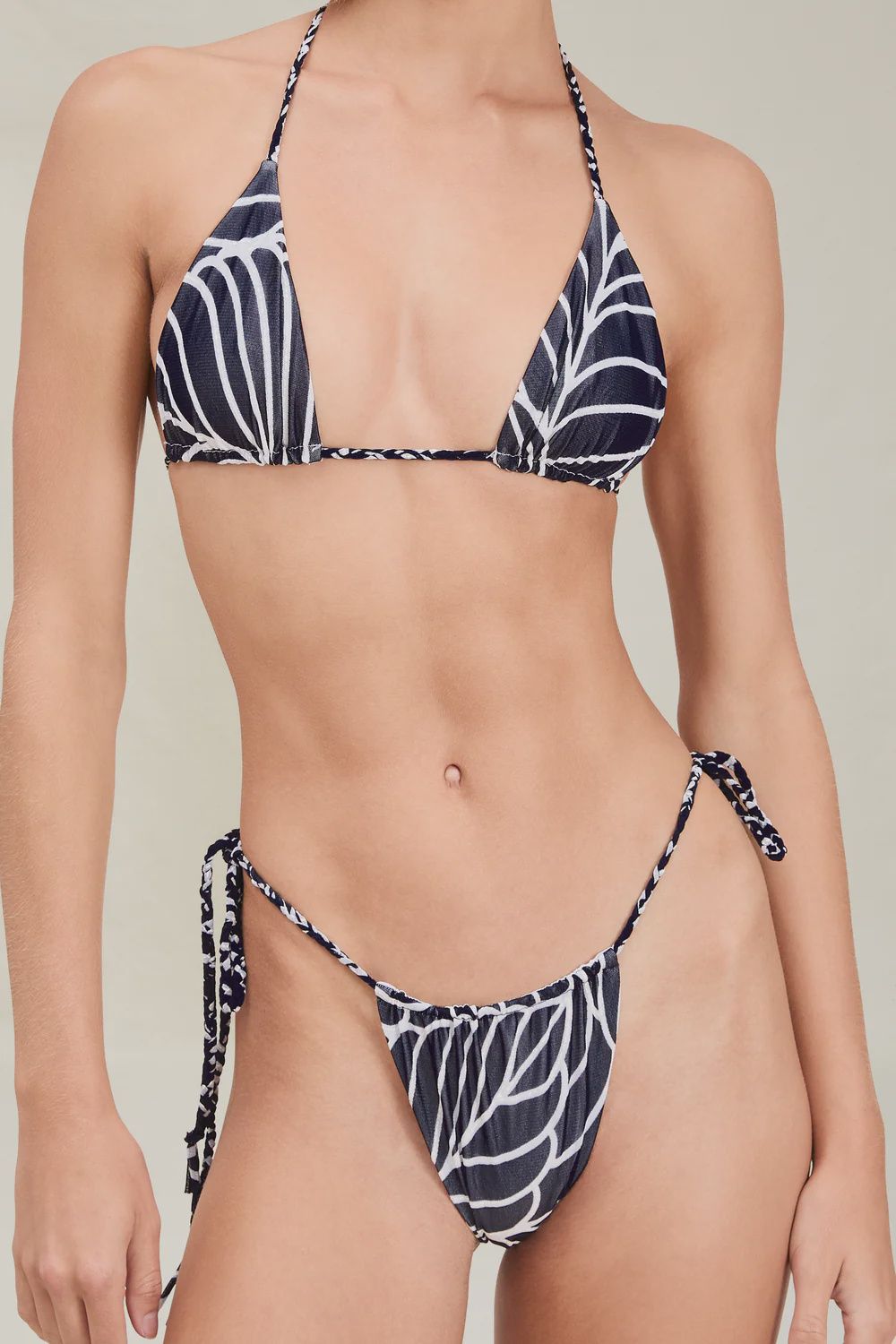 Winona Bathing Suit Top Navy Palm, Size: X-small