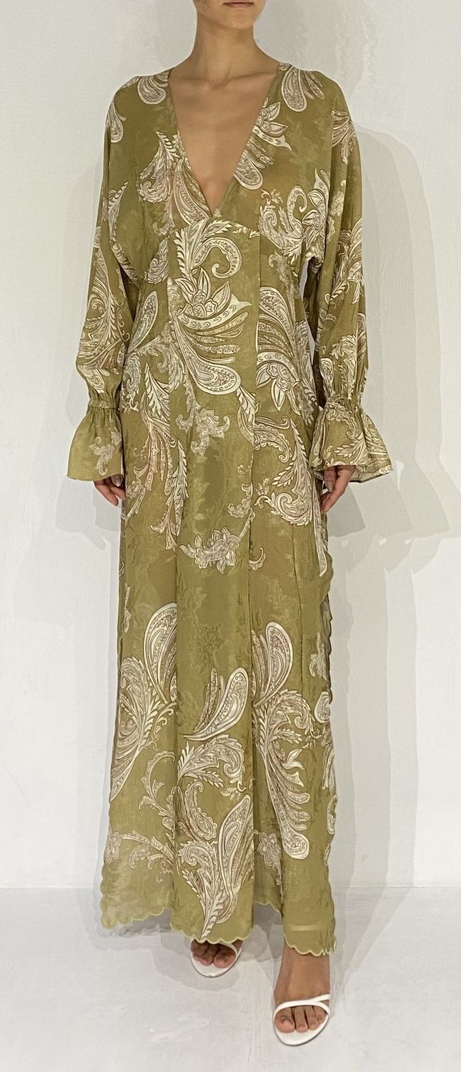 Sakhi Kaftan with Printed Slip Black, Size: X-small