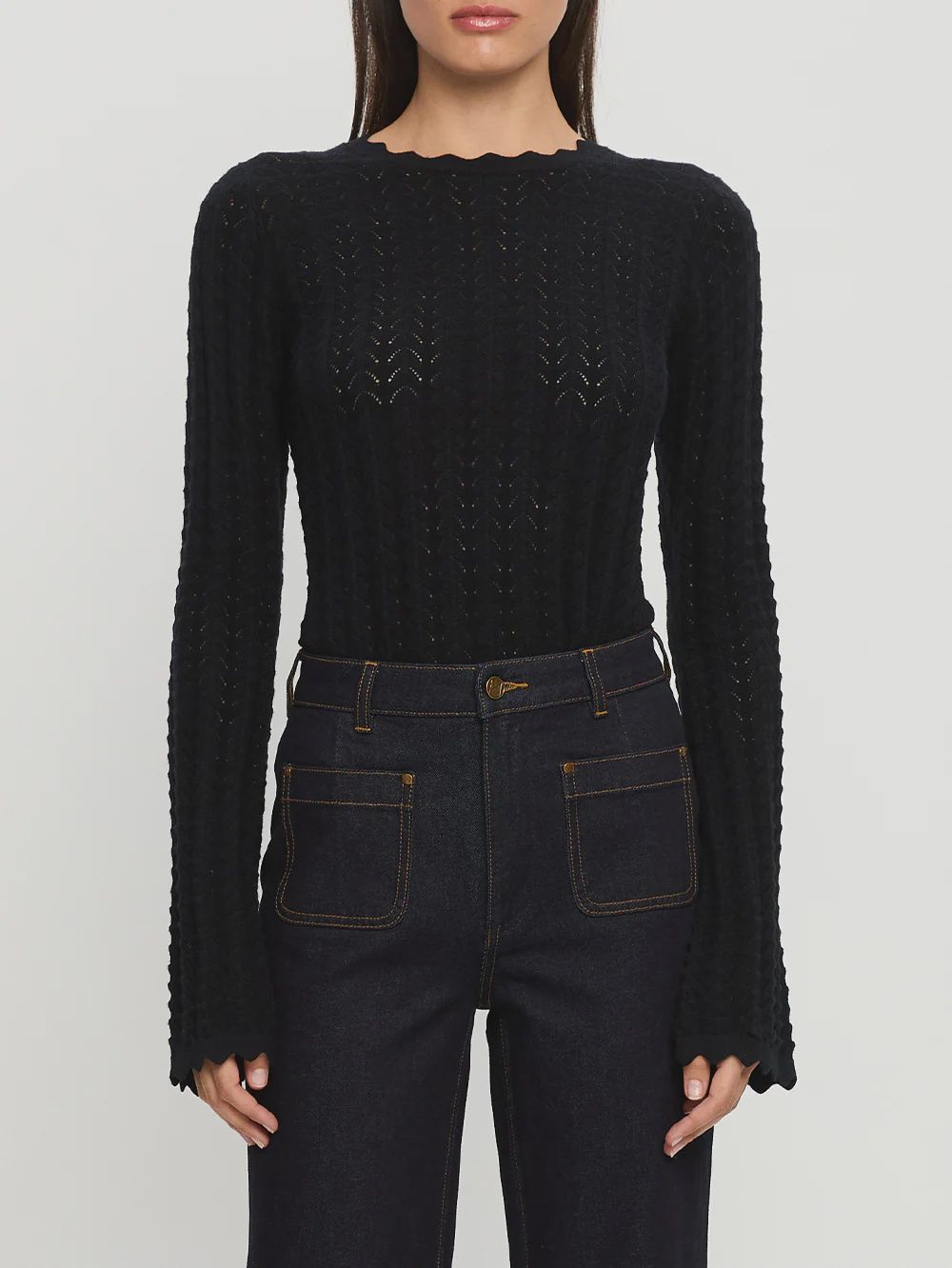 Logan Knit Top Black, Size: L
