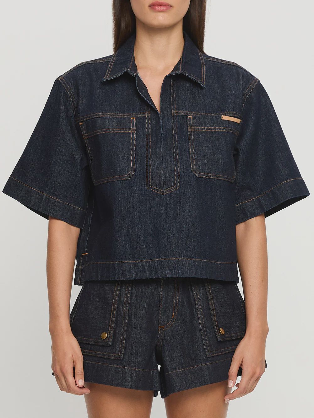 Immy Denim Top Raw, Size: L