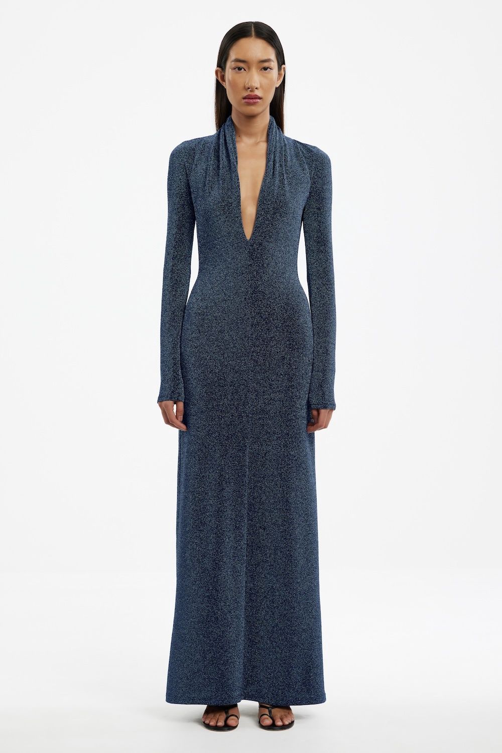 Selena Long Sleeve Gown Sapphire, Size: 2