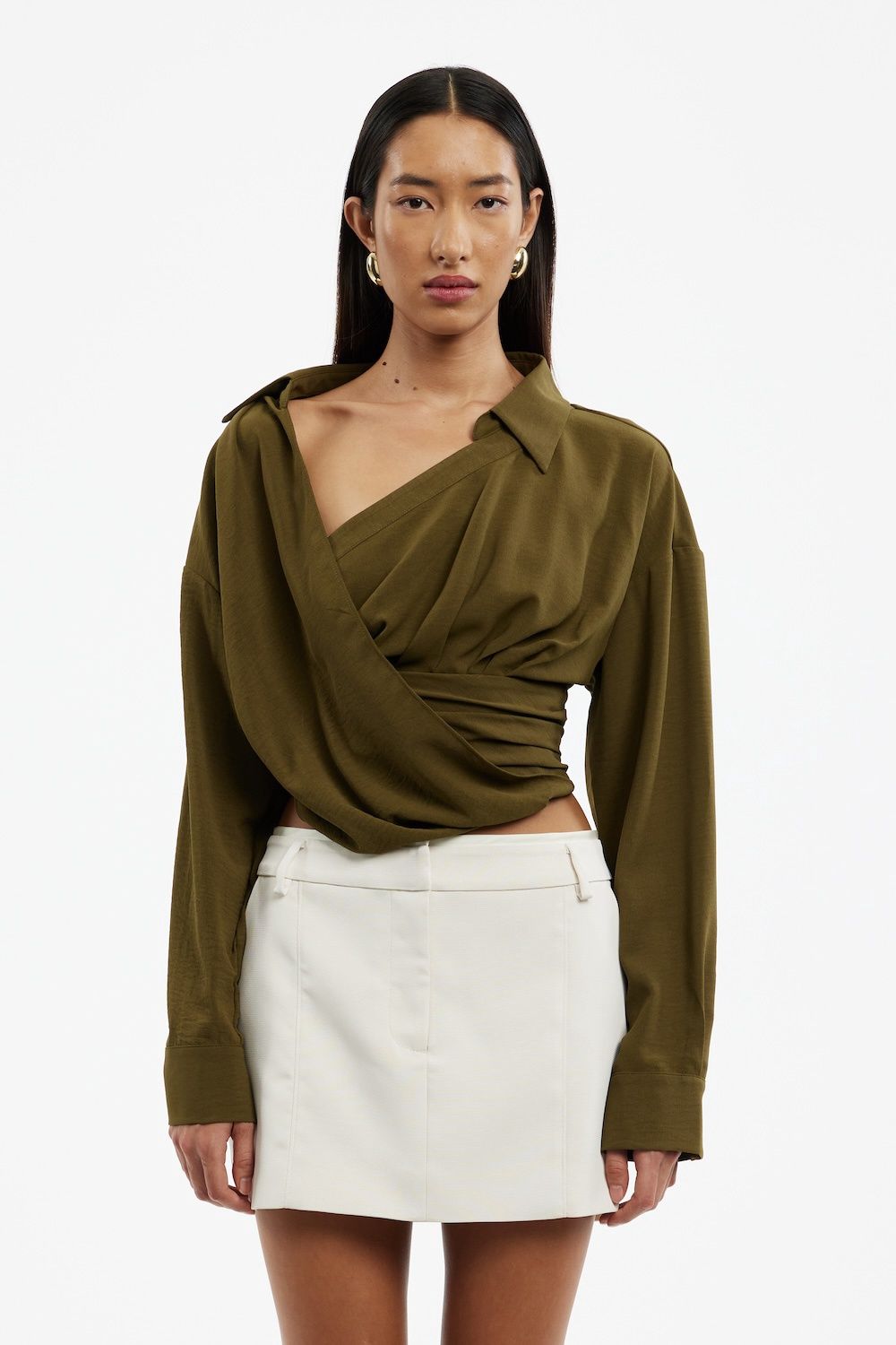 Zaina Mini Skirt Ecru, Size: 2