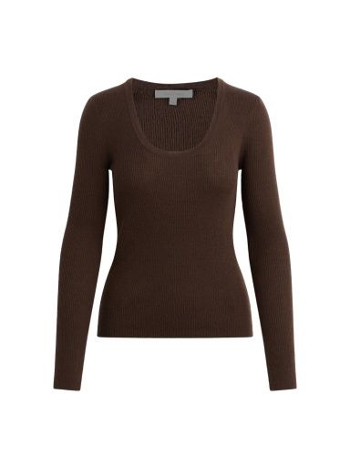 Take It Easy Long Sleeve Top, Colour: coffee, Season: fall 2025, Size: S