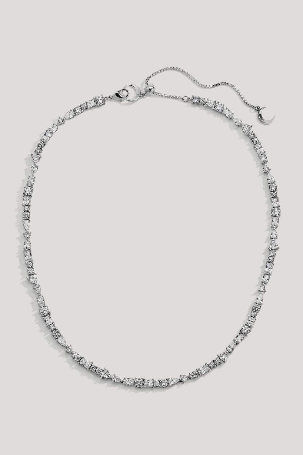 Mavis Tennis Necklace, Color: silver