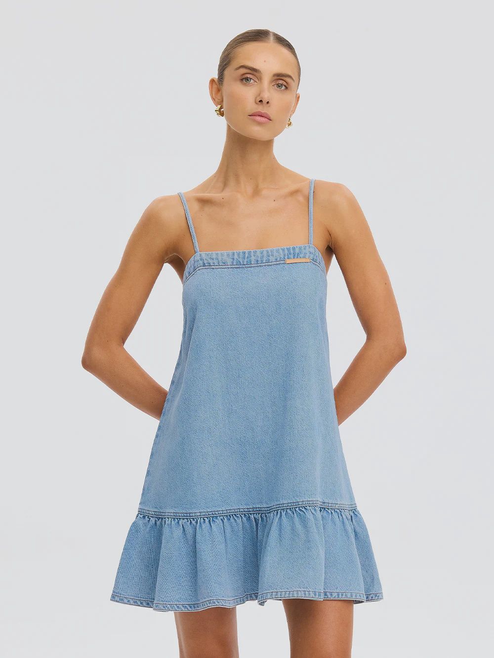 Emilie Denim Sstrappy Dress Coast Blue, Size: X-Small