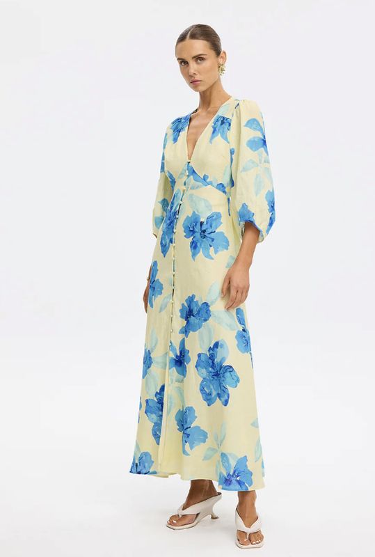 Sophie Maxi Dress Yellow Blue