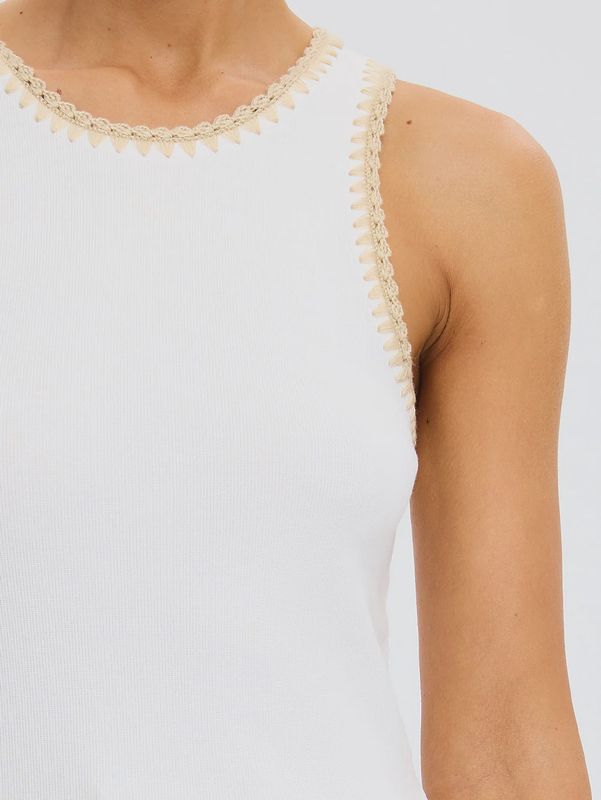 Tallulah Spliced Tank Ivory Tan