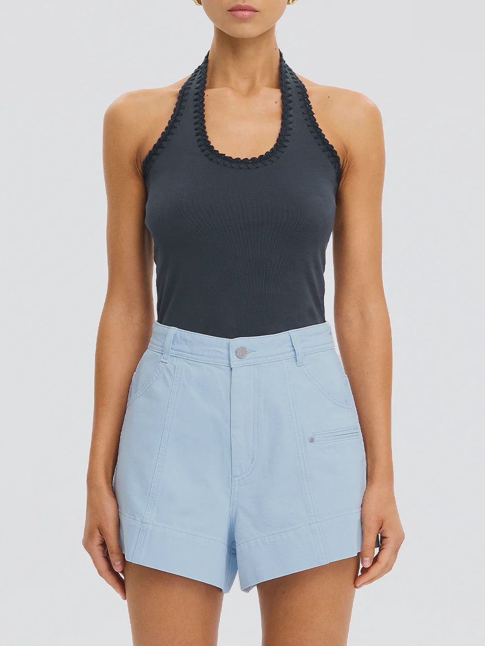 Rhea Halter Top Navy, Size: X-Small