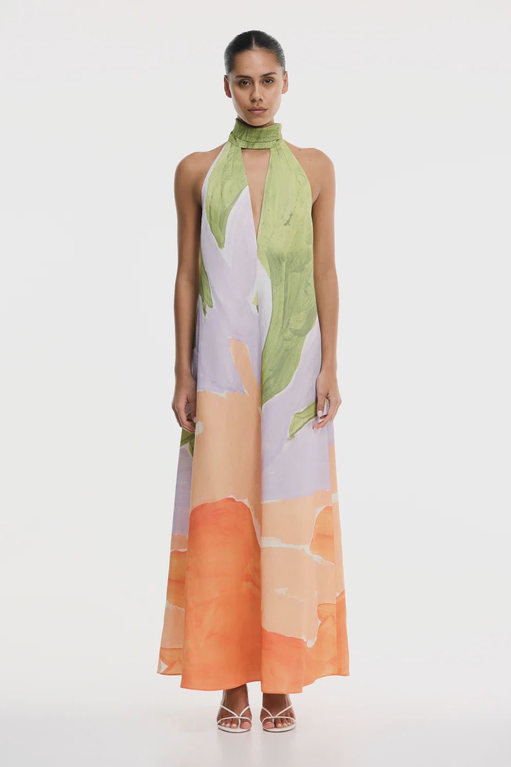 Malina Maxi Dress Stamped Poppy, Size: US2