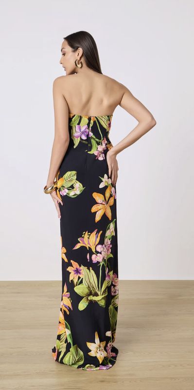 Strapless Drape Maxi Dress Black
