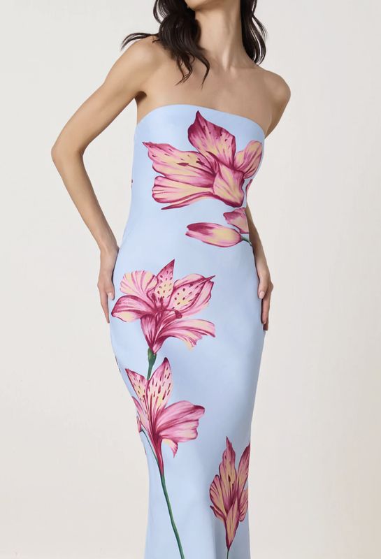 Strapless Maxi Dress Blue