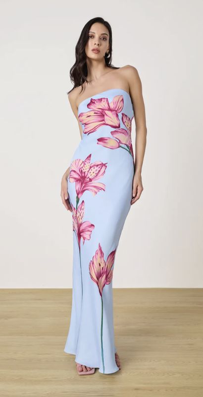 Strapless Maxi Dress Blue